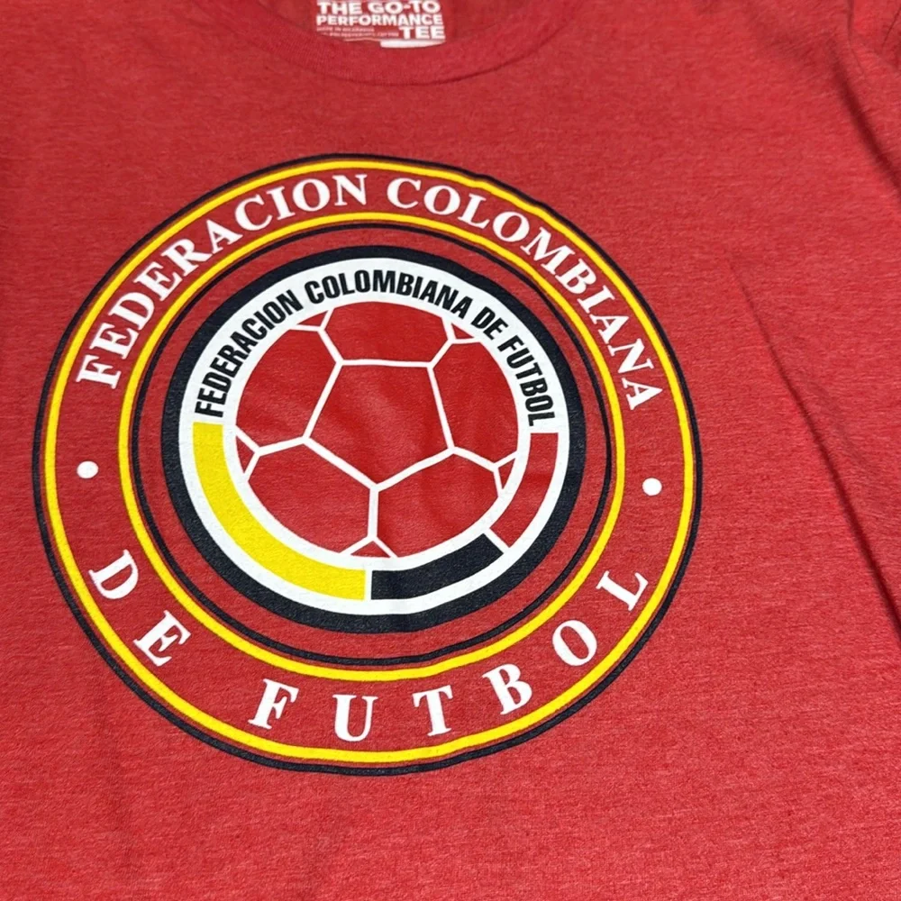 Adidas Red Colombia Soccer T-Shirt - Picture 2 of 5